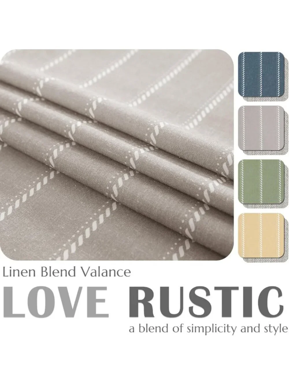 Nautical Striped Linen Valance Curtain - 16